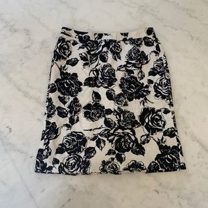 Black and White Rose Skirt
